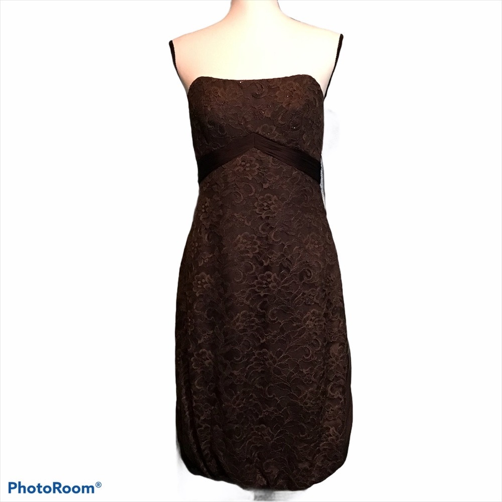 NWT Badgley Mischka Strapless Lace Tulip Dress 6